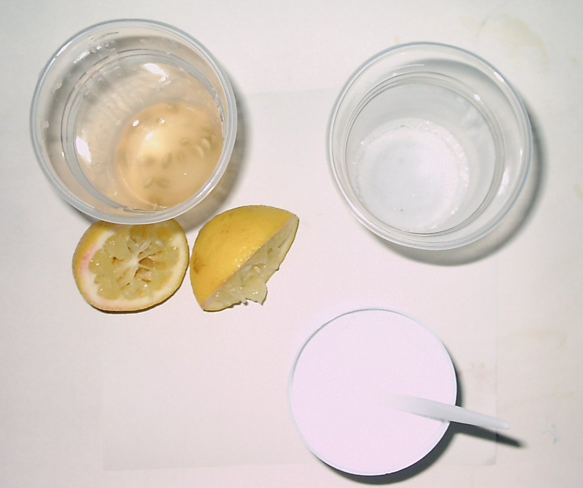 Lemon and bicarbonate